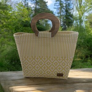 Elena wooden Handle Tote